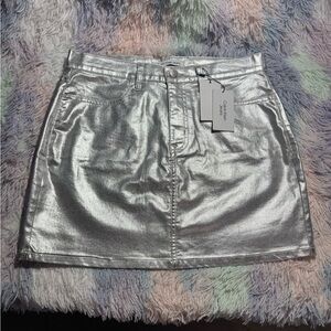 Calvin Klein Jeans Shimmering Silver Mini Skirt